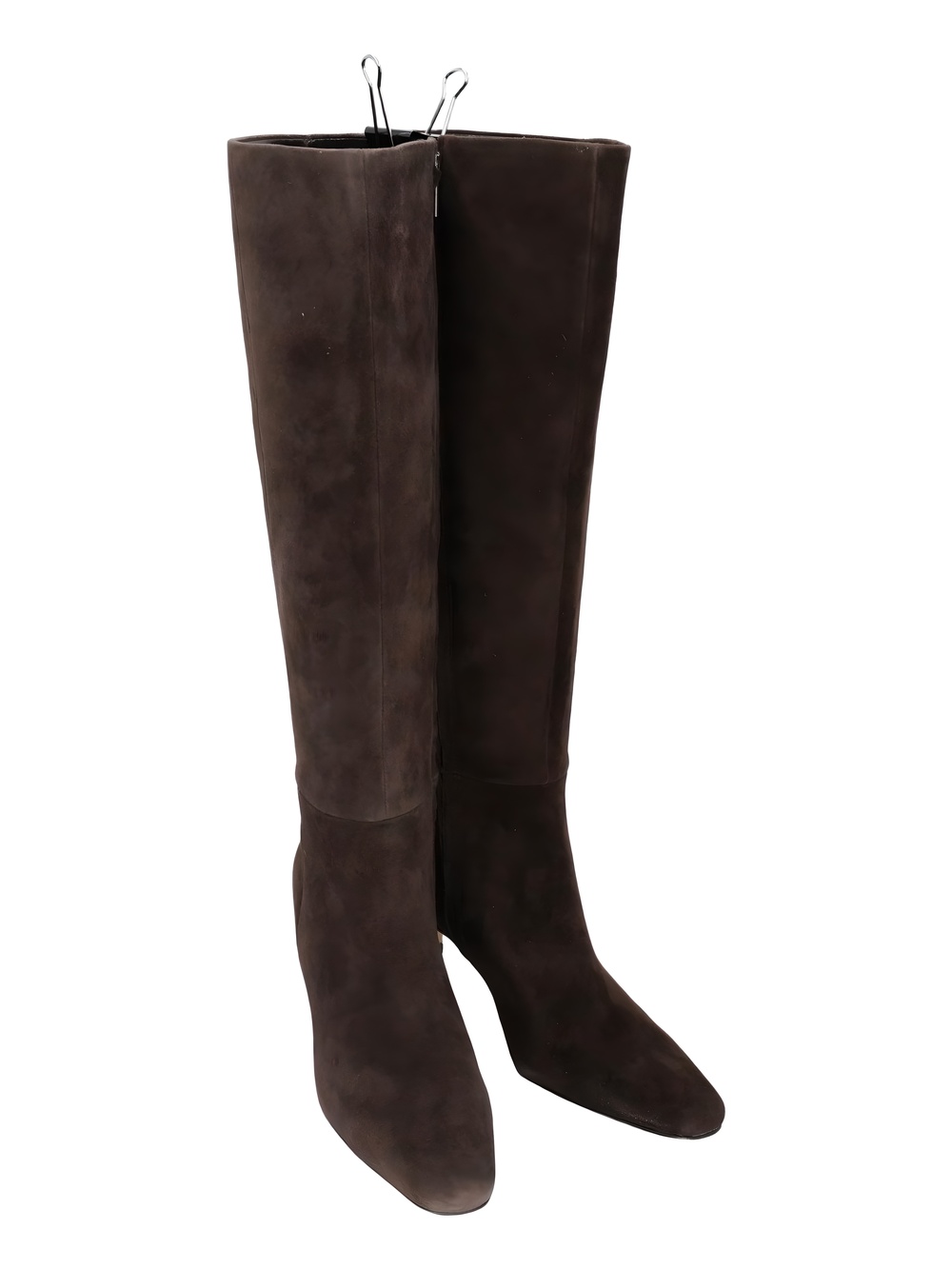 Calvin Klein Womens Caterine Tall Square Toe Boot Dark Brown Suede Size 6M